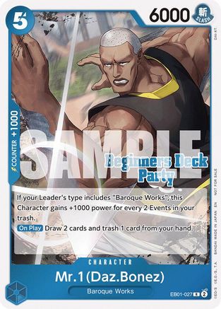 Mr. 1 (Daz.Bonez) (Beginners Deck Party [ST-23] - [ST-28] Participation Pack) (EB01-027) - One Piece Promotion Cards