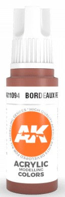 AK Interactive 11094 Bordeaux Red 3G Acrylic Paint 17ml Bottle