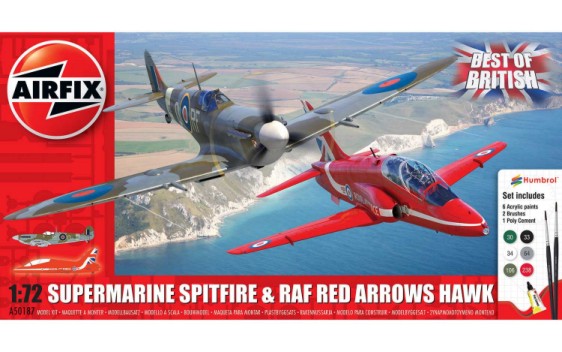 Airfix 50187 1/72 Supermarine Spitfire & RAF Red Arrows Hawk Best of British Gif