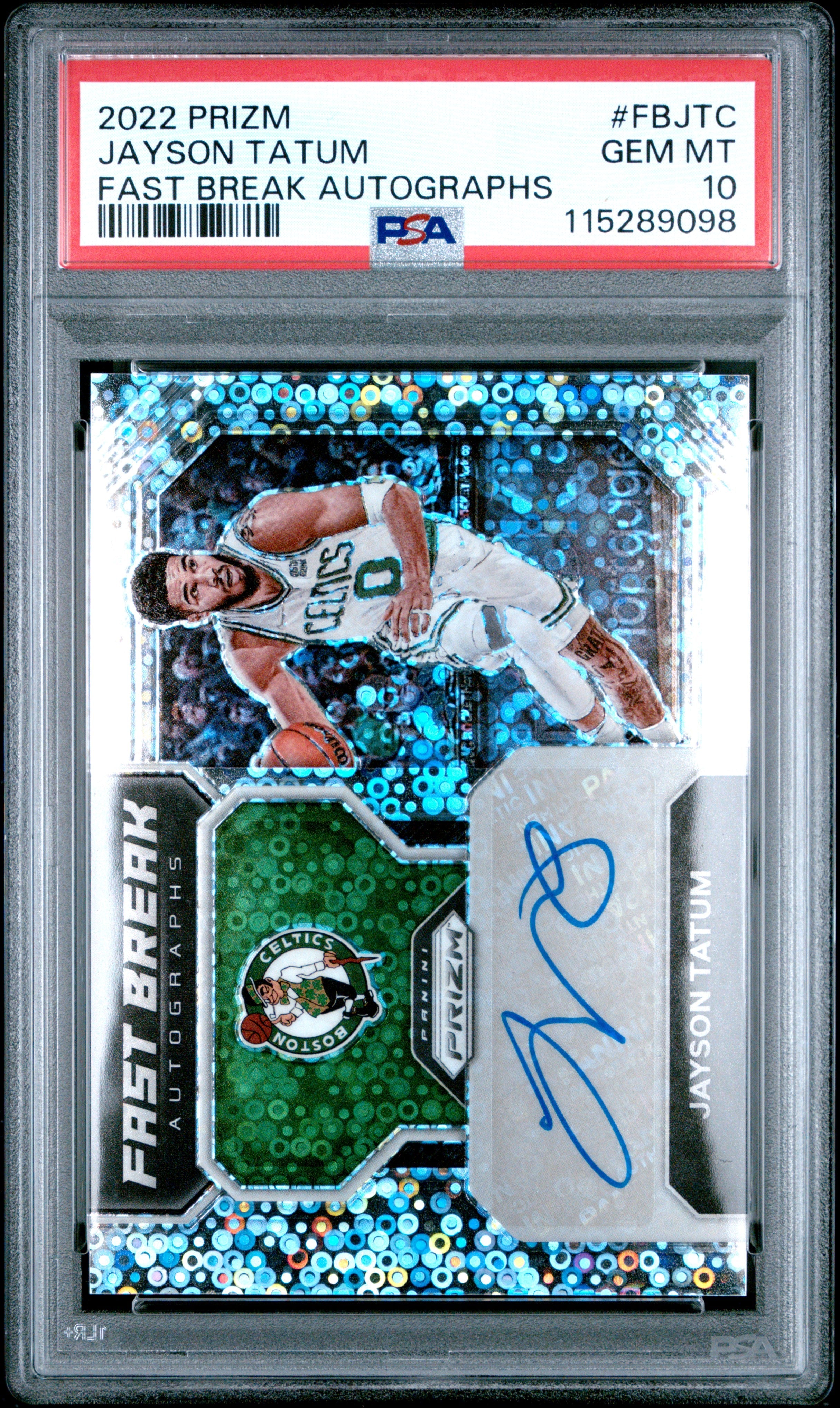 サイン入りThe FunkMasters Come Get Summa This 2022 Panini Prizm Fast Break Autographs Jayson Tatum 10 PSA #FBJTC
