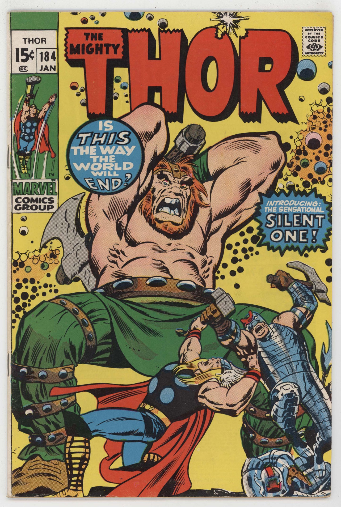 Mighty Thor 184 Marvel 1971 FN John Buscema Stan Lee 1st Silent One