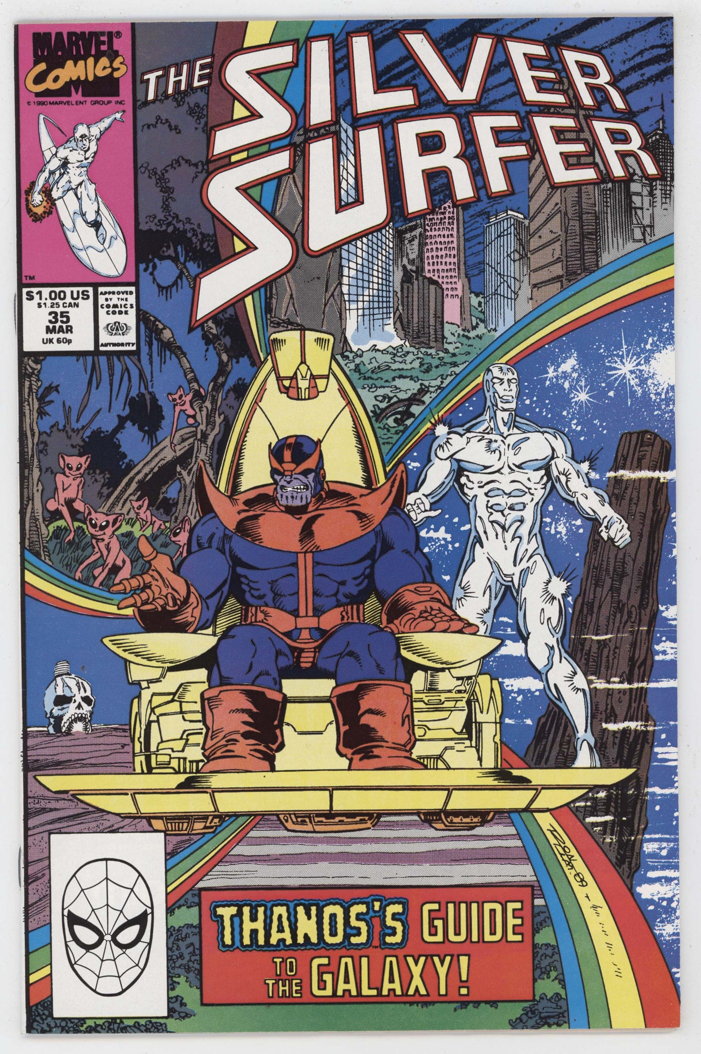 Silver Surfer 35 Marvel 1990 NM Thanos Infinity Gauntlet Jim Starlin