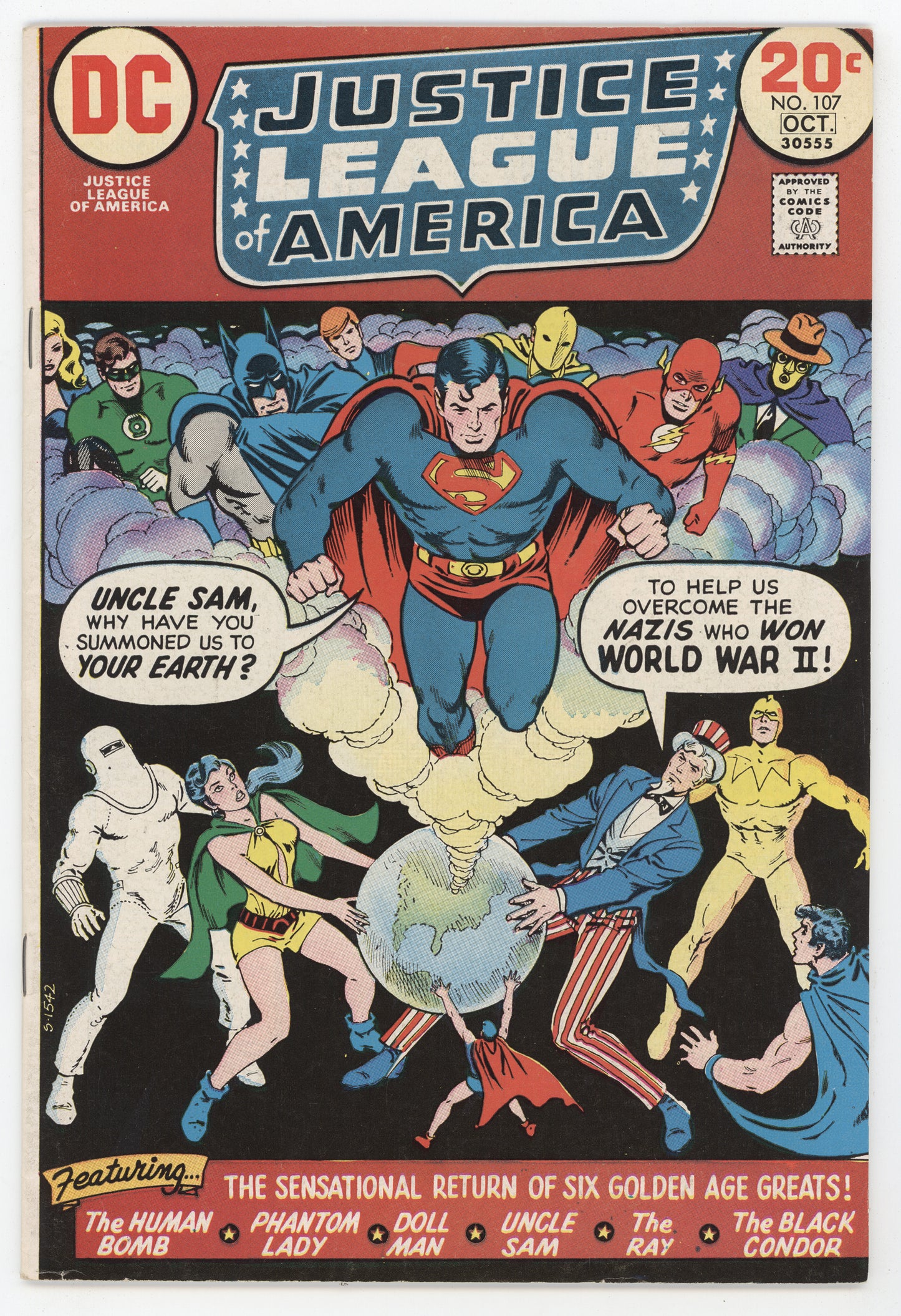 Justice League Of America 107 DC 1973 FN VF 1st Freedom Fighters Superman Batman Flash