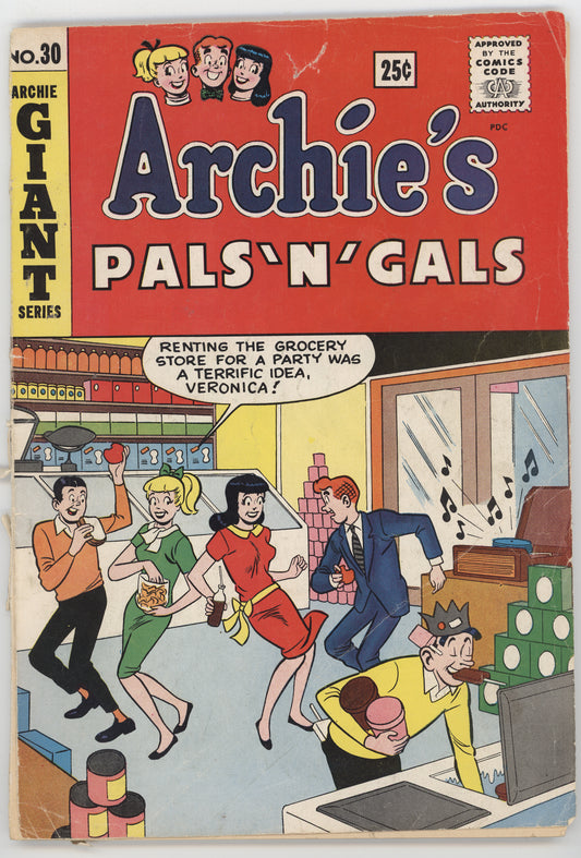 Archie's Pals and Gals 30 Archie 1964 FR GD Betty Veronica Swimsuit Bikini GGA Story Pin-Up