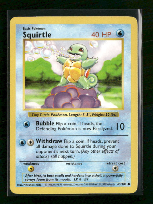 Base Set (Shadowless) Squirtle #063/102