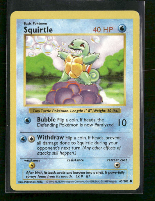 Base Set (Shadowless) Squirtle #063/102