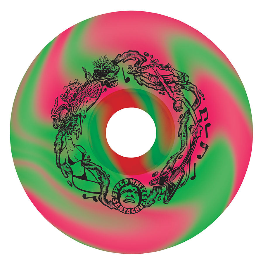 Slime Balls Big Balls Pink Green Swirl 65mm 97a Skateboard Wheels