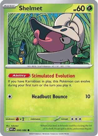 Shelmet 008/086 - SV White Flare Reverse Holofoil
