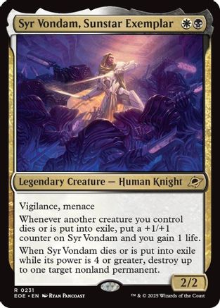 Syr Vondam, Sunstar Exemplar (EOE-231) - Edge of Eternities
