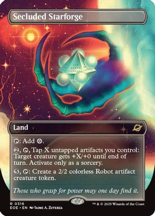 Secluded Starforge (Borderless) (EOE-316) - Edge of Eternities Foil