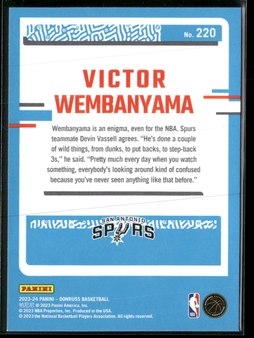 2023-24 Donruss Victor Wembanyama Rookie #220