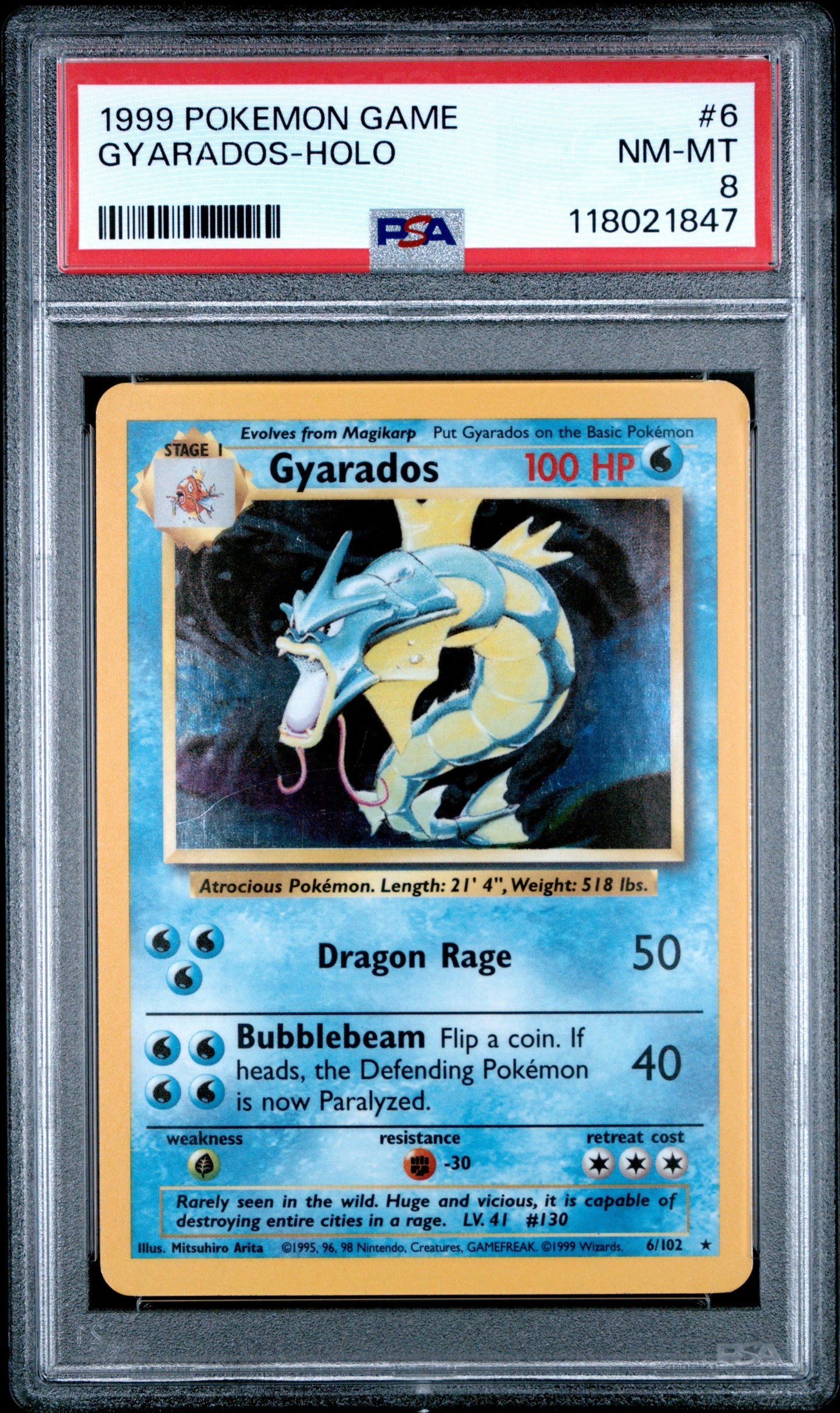 1999 Pokemon Game Gyarados-Holo 8 PSA #6