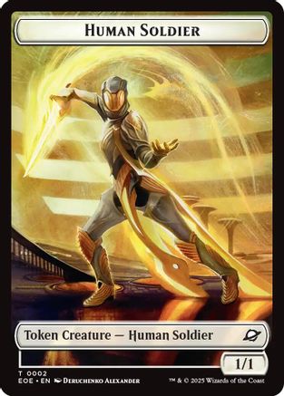 Human Soldier // Lander (0007) Doubled-Sided Token (EOE-2 // 7) - Edge of Eternities