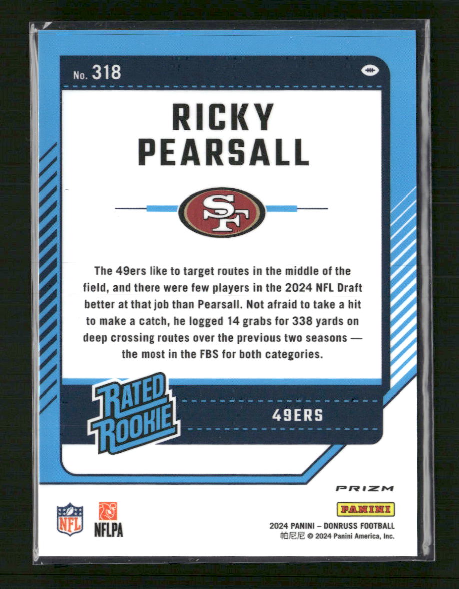 2024 Donruss Optic Rated Rookies Football Emoji Ricky Pearsall Rookie #318
