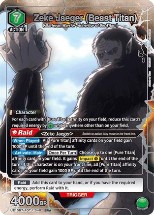 Zeke Jaeger (Beast Titan) (SR*) (UE10BT/AOT-1-048) - UE10BT Attack on Titan Foil