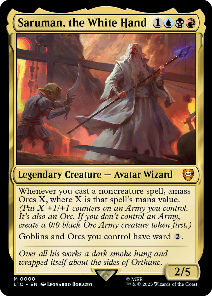 Saruman, the White Hand (LTC-008) - Tales of Middle-earth Commander Foil