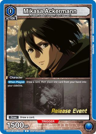 Mikasa Ackermann (023) (UEPR/AOT-1-023) - UE10BT Attack on Titan Release Event Cards