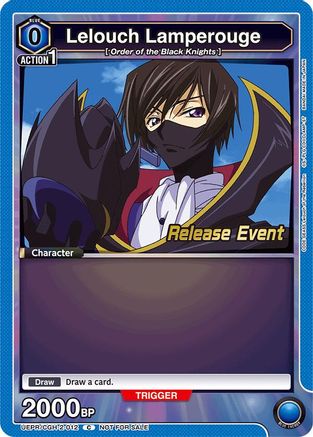 Lelouch Lamperouge (012) (UEPR/CGH-2-012) - UEX03BT CODE GEASS Lelouch of the Rebellion Vol2 Release Event Cards