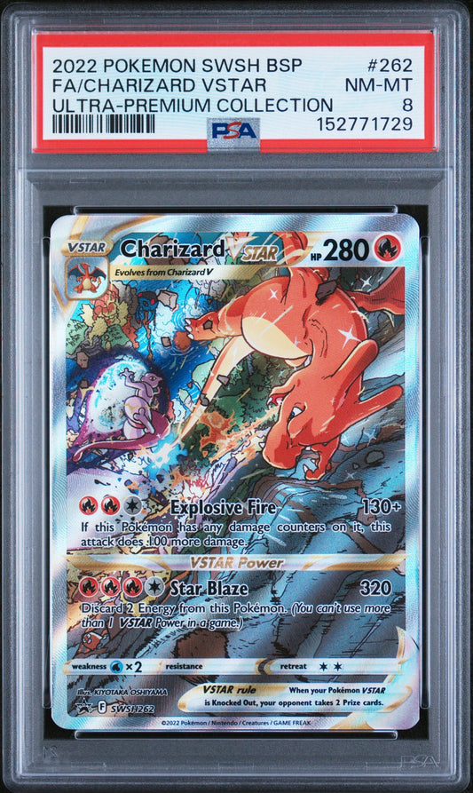 2022 Pokemon Swsh Black Star Promo UPC  Fa/Charizard Vstar 8 PSA #262