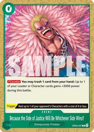 Because the Side of Justice Will Be Whichever Side Wins!! (Tournament Pack 2025 Vol. 4) (OP05-037) - One Piece Promotion Cards - Golden Apple Comics