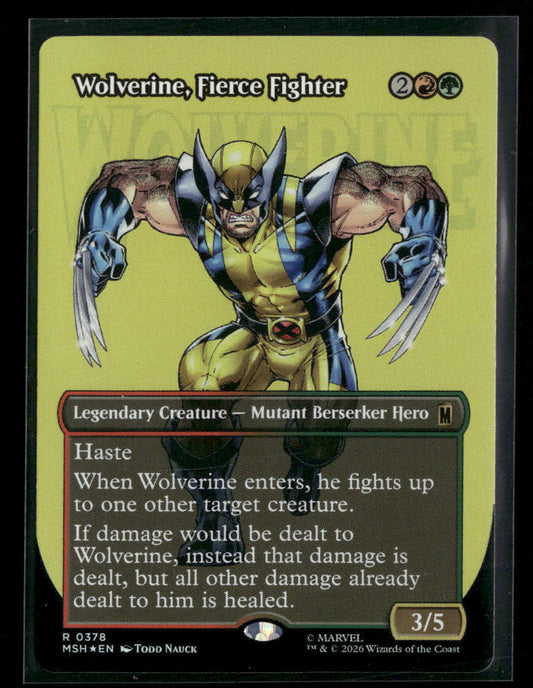Marvel Super Heroes Wolverine, Fierce Fighter (Borderless) Foil #378