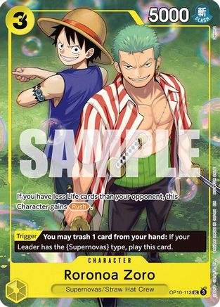 Roronoa Zoro (Learn Together Deck Set - Set Sail Event) (OP10-113) - One Piece Promotion Cards Foil - Golden Apple Comics