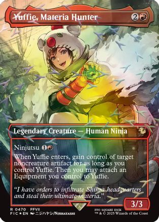 Yuffie, Materia Hunter (Borderless) (Chocobo Track Foil) (FIC-470) - Commander: FINAL FANTASY Foil - Golden Apple Comics