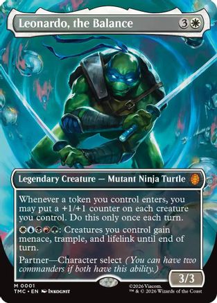 Leonardo, the Balance (Borderless) (TMC-001) - Commander: Teenage Mutant Ninja Turtles