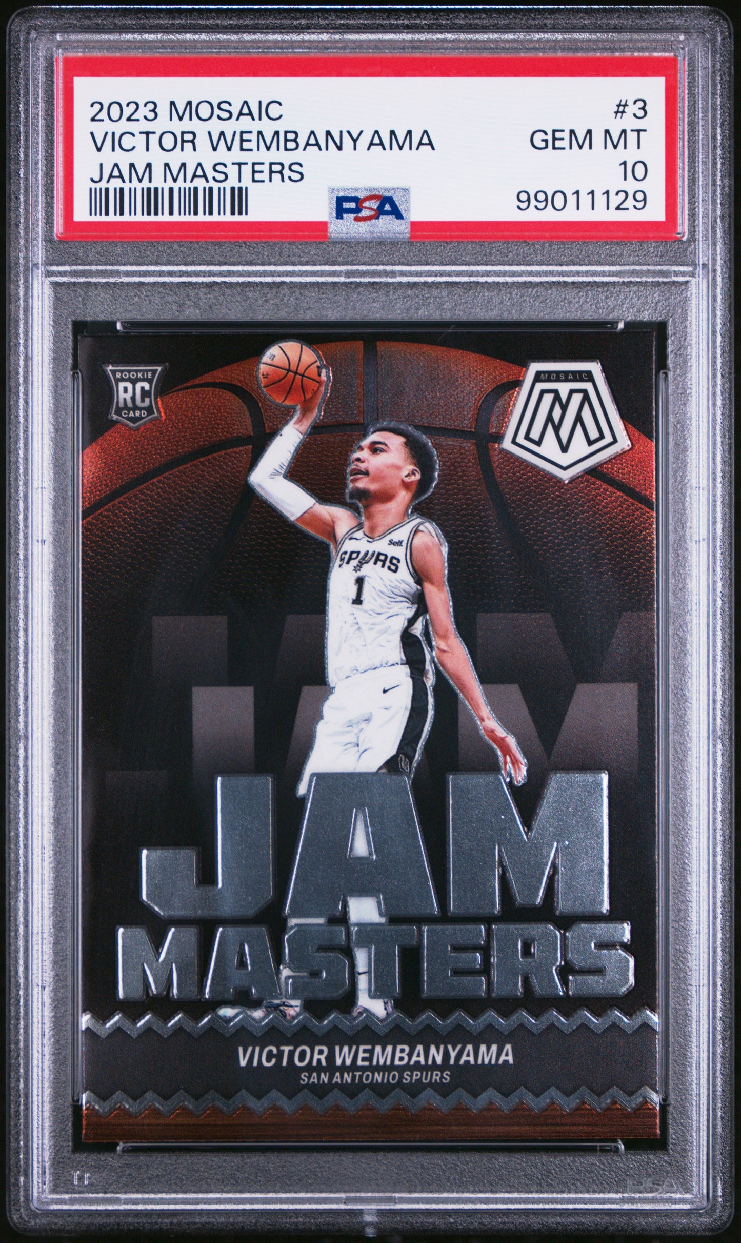 2023 Panini Mosaic Jam Masters Victor Wembanyama 10 PSA #3