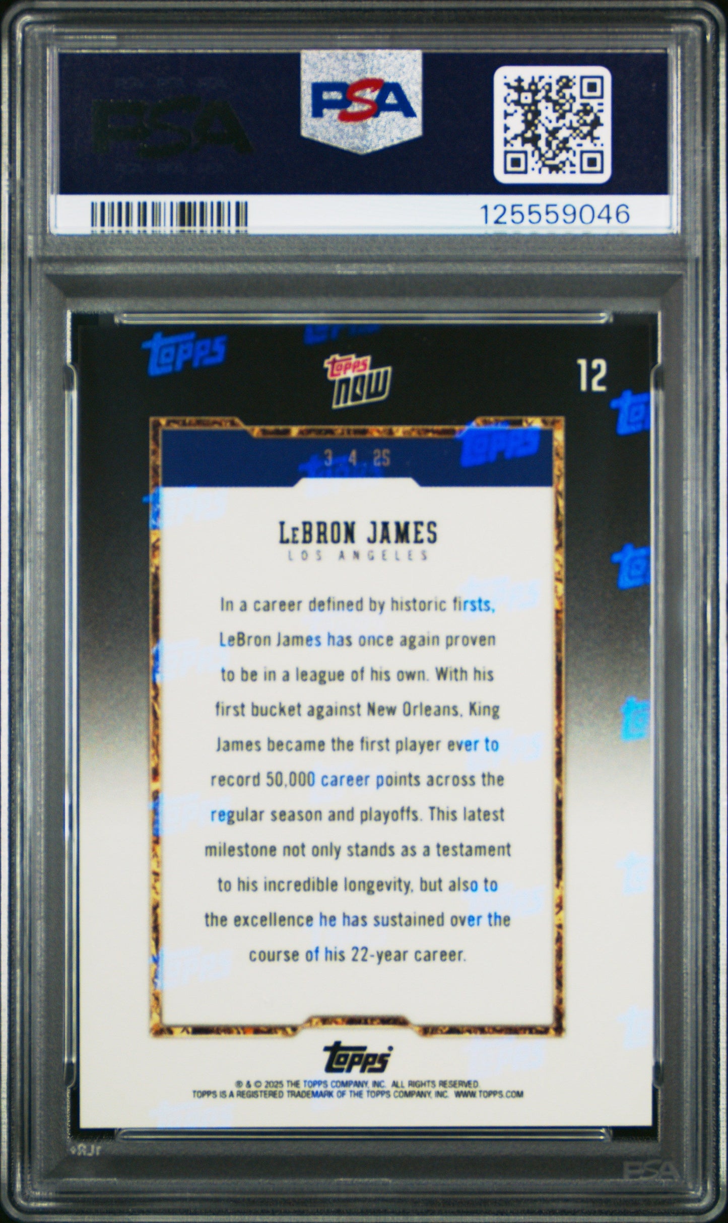2024 Topps Now Lebron James 9 PSA #12