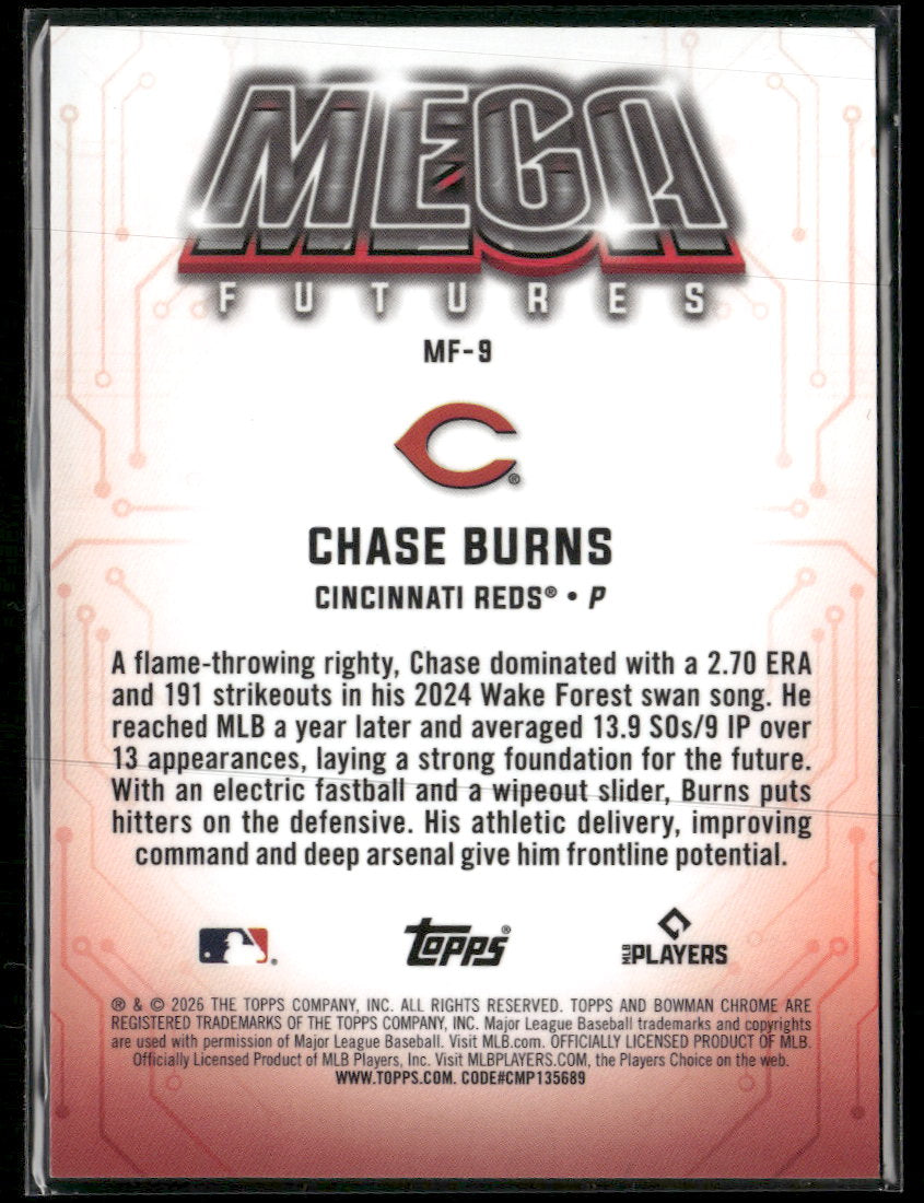 2026 Bowman Mega Futures Chase Burns #MF-9