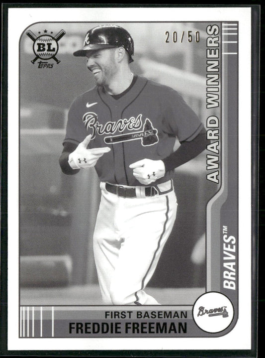 2021 Topps Big League Black and White Freddie Freeman #/50 #285