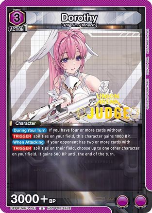 Dorothy (Judge Pack) (UEPR/NIK-1-041) - Union Arena Promotion Cards Foil