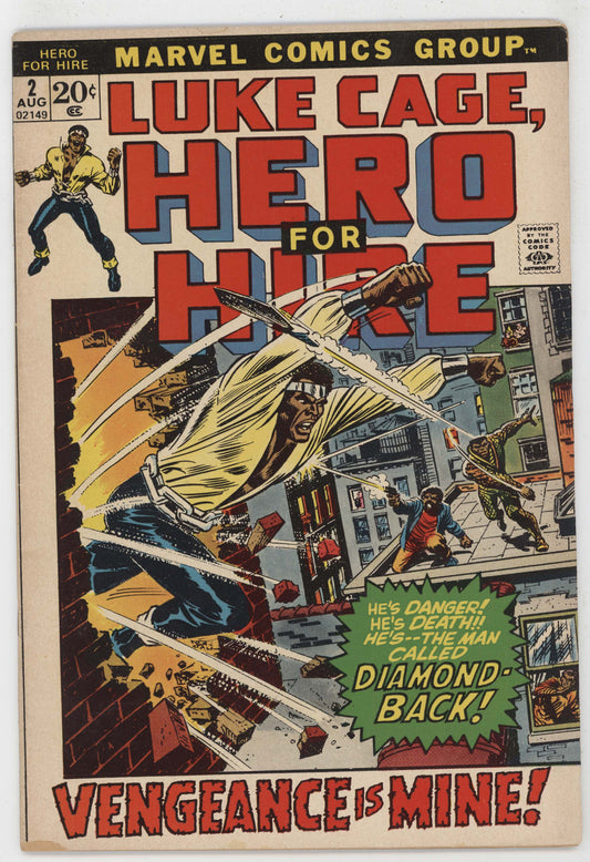 Luke Cage Hero For Hire 2 Marvel 1972 VG Diamondback 1st Claire Temple