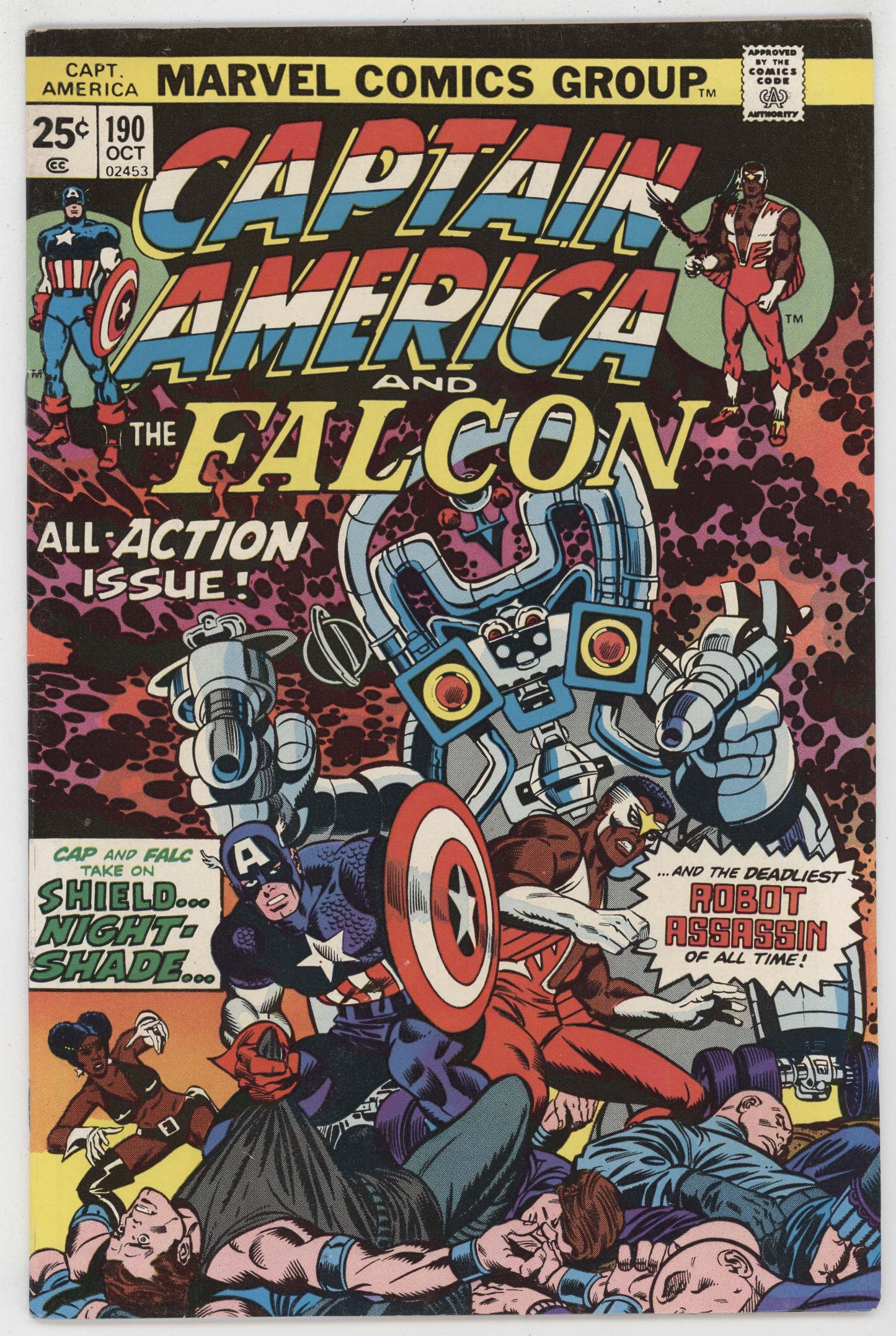 Captain America 190 Marvel 1975 VF Gil Kane Falcon SHIELD