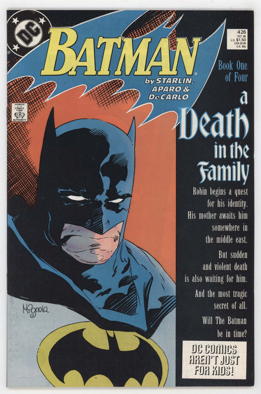 Batman 426 DC 1988 VF NM Mike Mignola Jim Starlin A Death In The Family 1 Joker