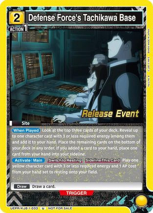 Defense Force's Tachikawa Base (UEPR/KJ8-1-033) - UE12BT Kaiju No 8 Release Event Cards
