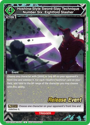 Hoshina-Style Sword-Slay Technique Number Six: Eightfold Slasher (UEPR/KJ8-1-079) - UE12BT Kaiju No 8 Release Event Cards