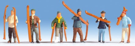 Noch 15829 HO Scale Skiers -- Set #2 pkg(6)