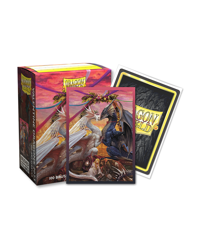 Dragon Shield: Standard 100ct Brushed Art Sleeves - Valentine Dragons 2023