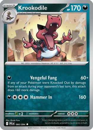 Krookodile 066 - ME02 Phantasmal Flames Reverse Holofoil - Golden Apple Comics