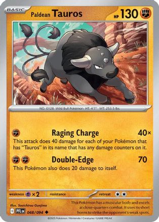 Paldean Tauros 048 - ME02 Phantasmal Flames Reverse Holofoil