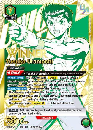 Yusuke Urameshi (038) (Winner) (UEPR/YYH-1-038) - Union Arena Promotion Cards Foil