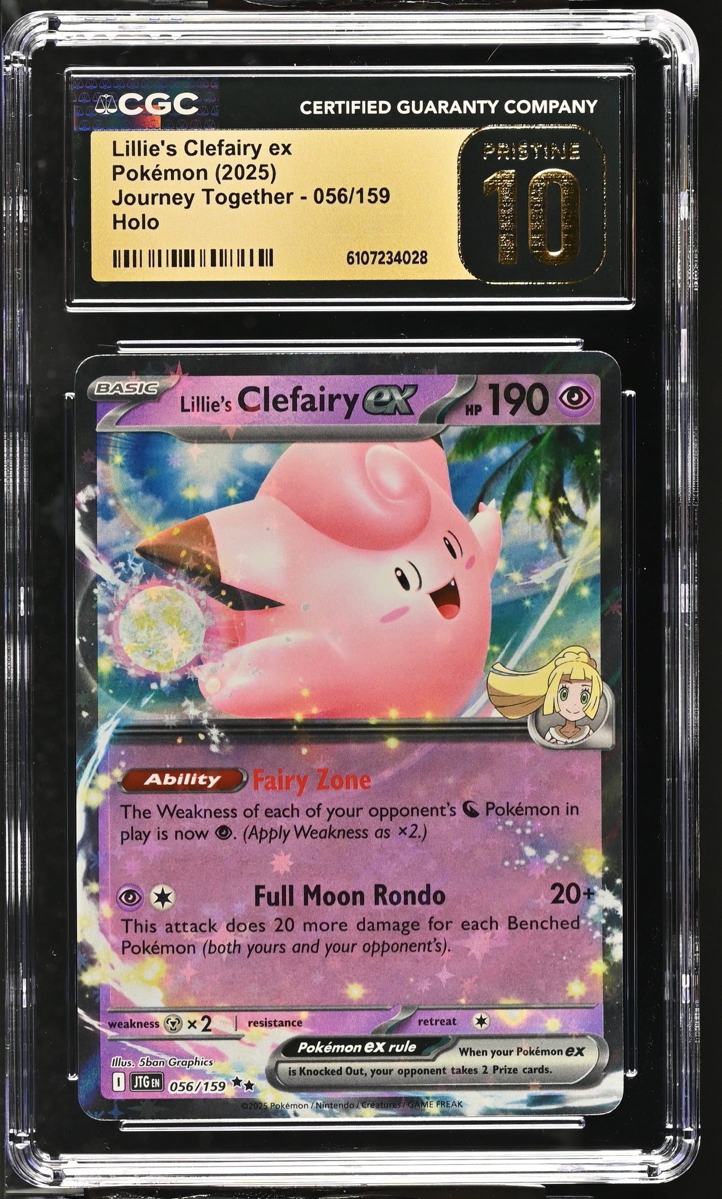 2025 Journey Together Lillie's Clefairy ex 10 CGC #056/159