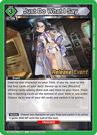 Just Do What I Say (UEPR/NIK-1-099) - UE14BT GODDESS OF VICTORY NIKKE Release Event Cards