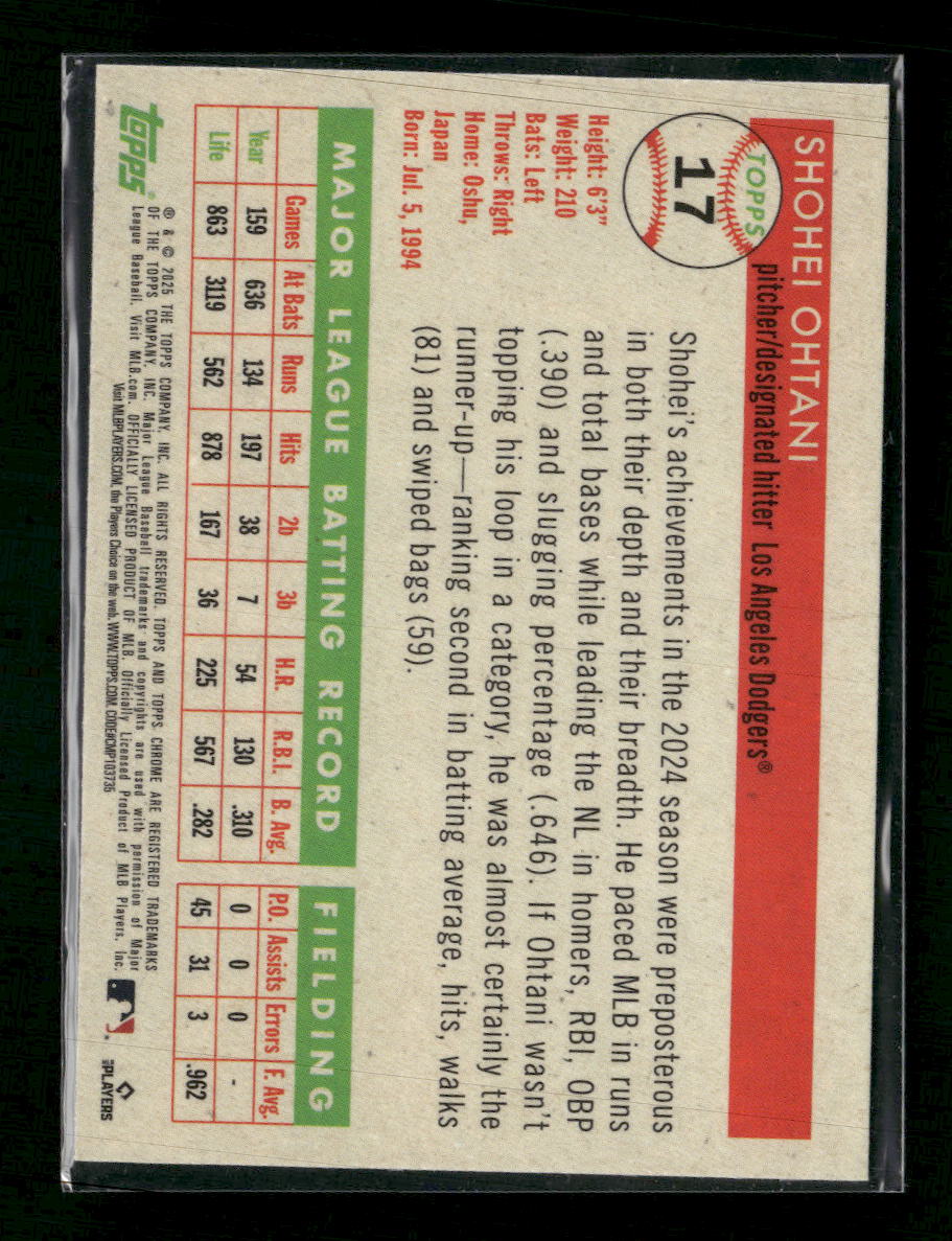 2025 Topps Chrome Platinum Shohei Ohtani #17