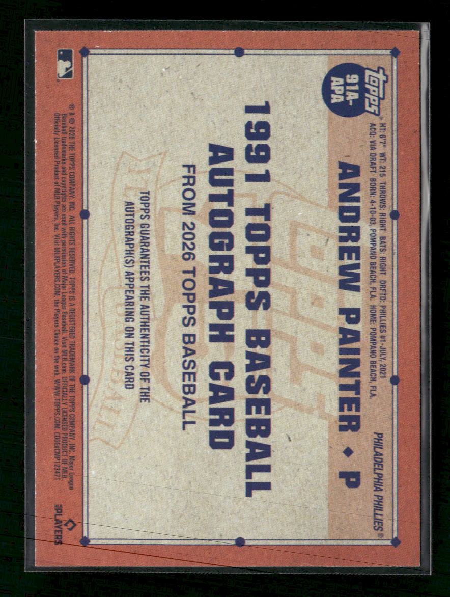 2026 Topps 35th Anniversary Andrew Painter Auto #91A-APA