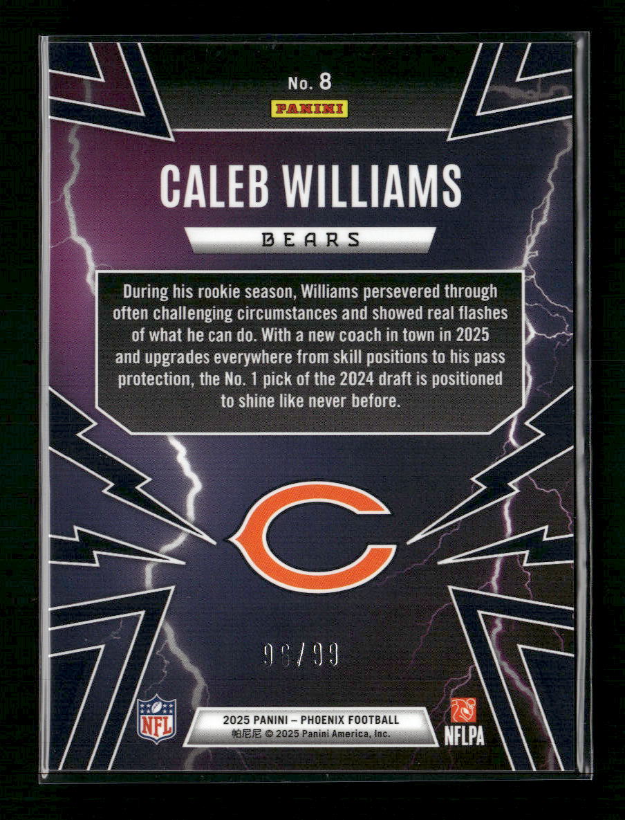 2025 Panini Phoenix Thunderbirds Yellow Lava Prizm Caleb Williams #/99 #8