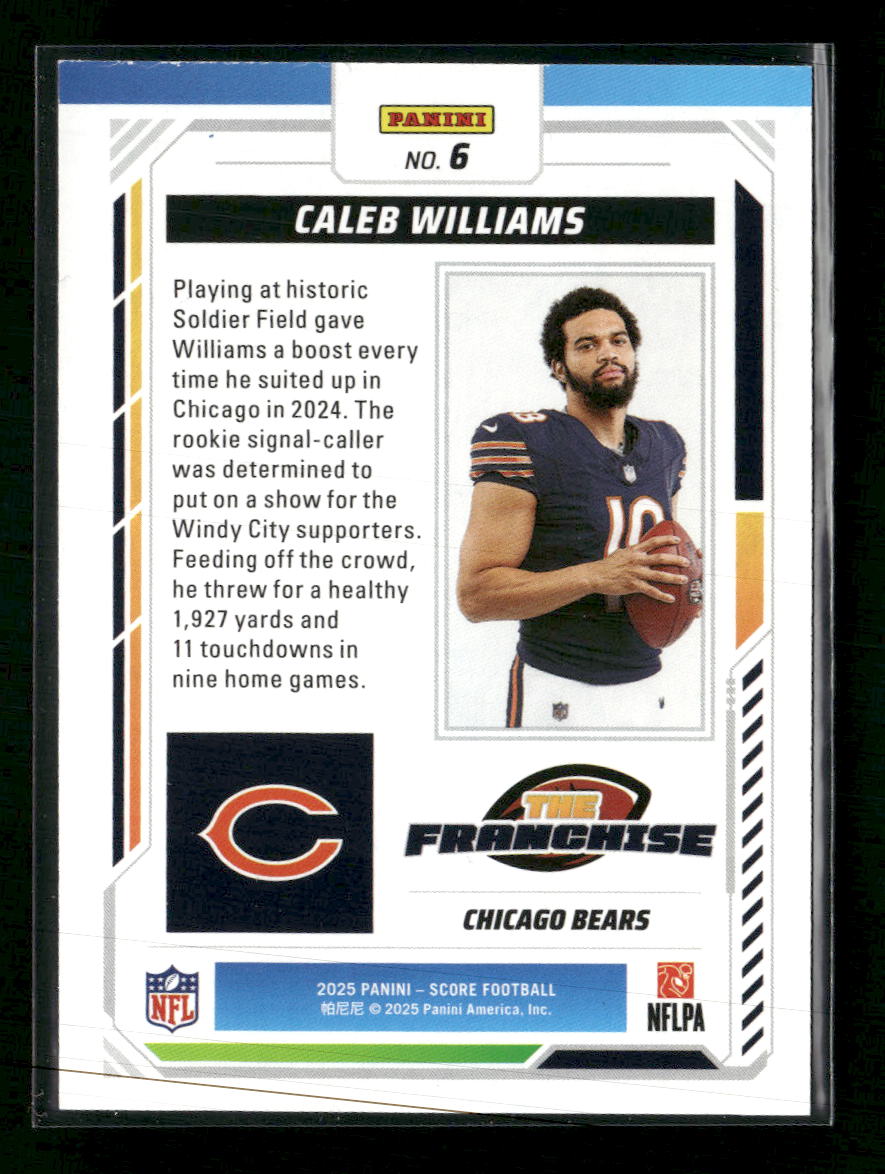 2025 Score The Franchise Gold Zone Caleb Williams #/50 #6