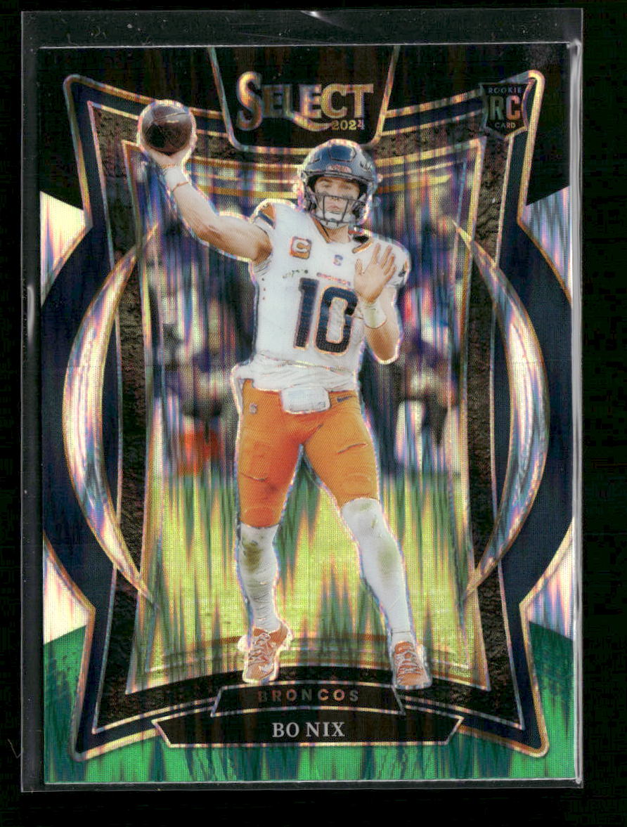 2024 Panini Select Black & Green Prizm Shock Bo Nix Rookie #30